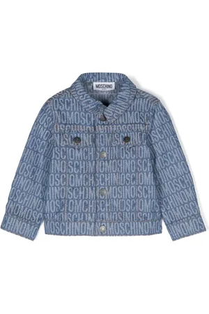 Moschino Veste en jean à logo en jacquard