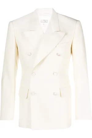 Maison Margiela Blazer en soie mélangée à boutonnière croisée