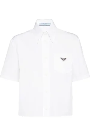Prada Chemise en popeline à plaque logo