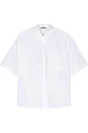HERNO Chemise en coton à logo brodé