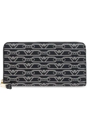 Emporio Armani Portefeuille zippé à motif en jacquard