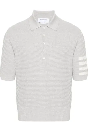 Thom Browne Polo en maille à détail 4 bandes signature