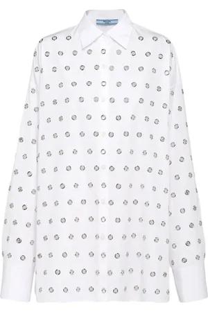 Prada Chemise en coton à détails d’œillets