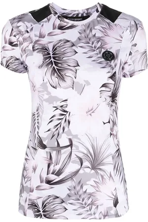Philipp Plein Haut fleuri à plaque logo