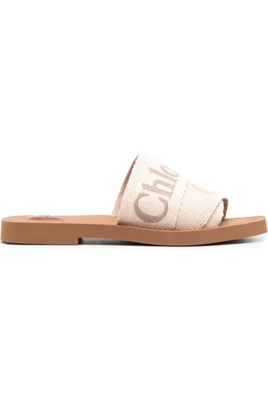 Chloé Sandales en cuir à logo brodé