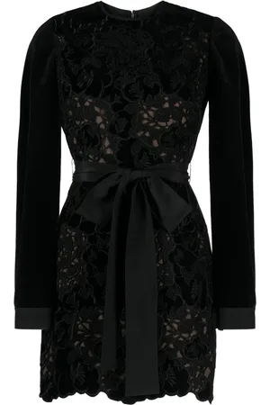 Elie saab Robe longue à fleurs en dentelle