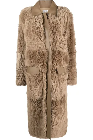 Totême Manteau en peau lainée à simple boutonnage