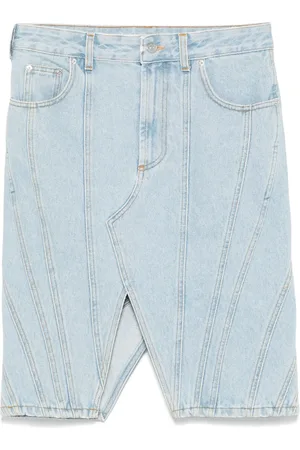 MUGLER Jupe en jean à détail de spirale