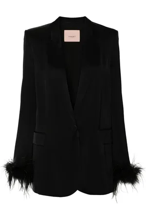 Twin-Set Blazer bordé de plumes