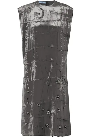 Prada Robe en velours à broderies