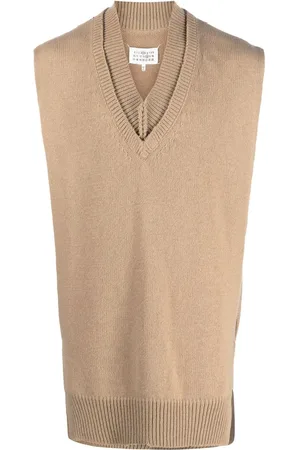 Maison Margiela Pull sans manches à col superposé