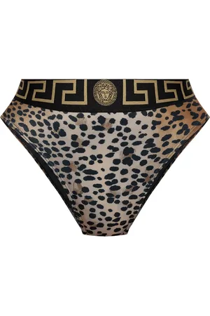VERSACE Bas de bikini à imprimé léopard