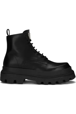 Dolce & Gabbana Bottines en cuir à plaque logo