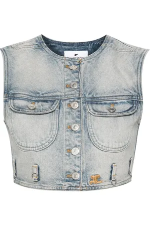 Courrèges Gilet crop Multiflex en jean