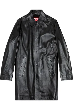 Diesel Veste en cuir L-Cordier à empiècements contrastants