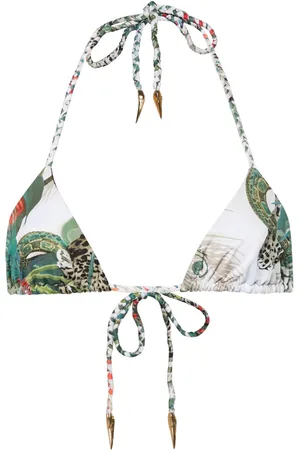 Roberto Cavalli Haut de bikini à imprimé jungle