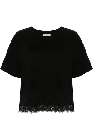 Twin-Set T-shirt à manches ornées de dentelle