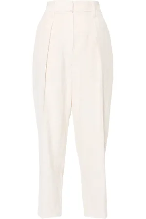 Brunello Cucinelli Pantalon en velours côtelé à plis marqués