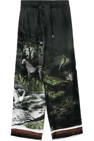 The Attico Pantalon à imprimé graphique