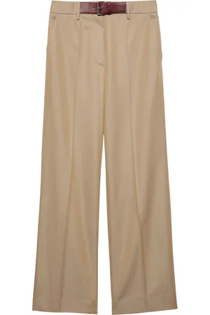 Prada Pantalon en serge à taille ceinturée