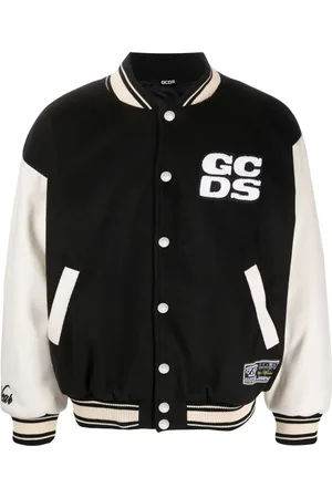 GCDS Veste bomber bicolore à patch logo