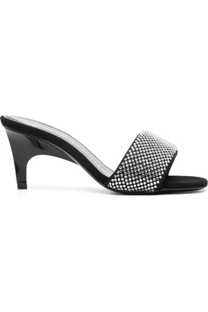 The Attico Mules en cuir à ornements en cristal 60 mm