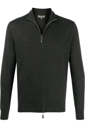 N.PEAL Cardigan à col montant zippé