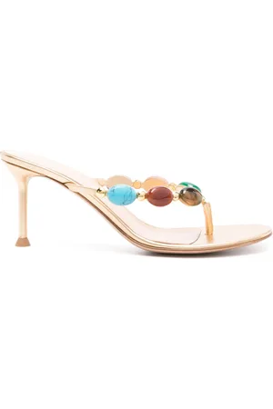 Gianvito Rossi Sandales Shanti Thong 70 mm en cuir