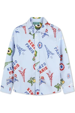 Kenzo Chemise en coton à logo imprimé