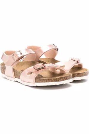 Birkenstock Sandales en cuir à effet métallisé