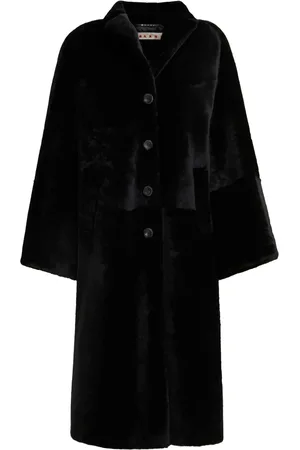 Marni Manteau en fourrure artificielle à simple boutonnage