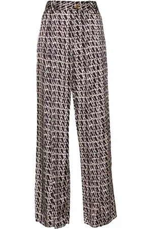 AERON Pantalon palazzo Wellen à imprimé abstrait