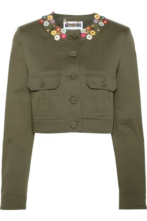 Moschino Veste crop à appliques fleurs