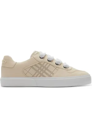 Burberry Baskets en cuir à carreaux