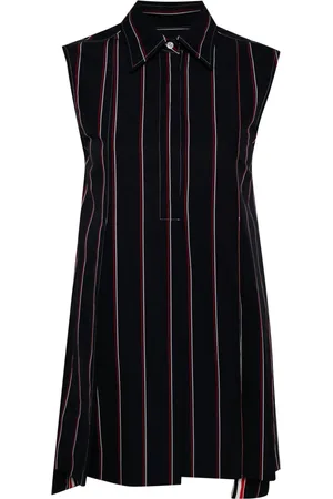 Thom Browne Robe-chemise à bandes tricolores