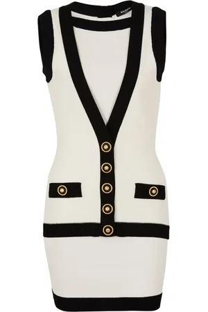 Balmain Robe en maille à coupe courte