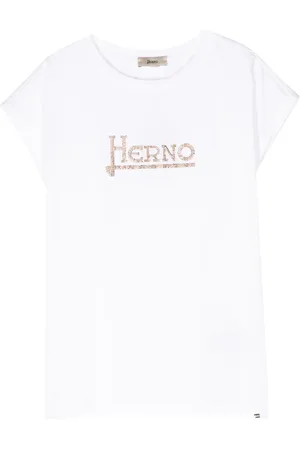 HERNO T-shirt à logo clouté