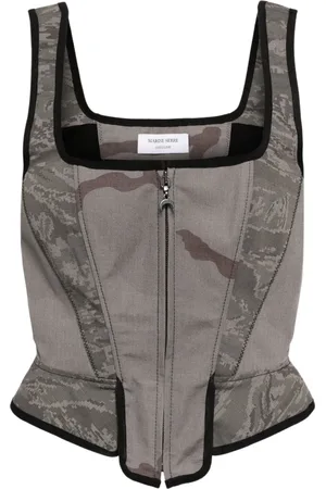 Marine Serre Haut-corset Regenerated en coton