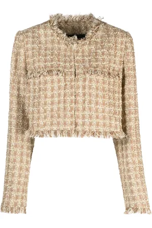 Twin-Set Veste en tweed à coupe crop