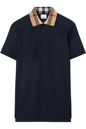 Burberry Polo en coton à col à carreaux