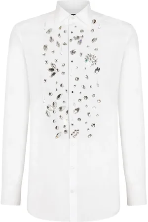Dolce & Gabbana Chemise en coton à ornements strassés