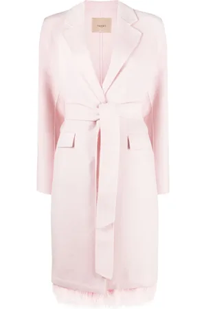 Twin-Set Manteau bordé de plumes