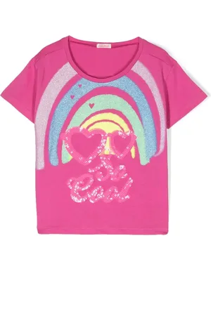 Billieblush T-shirt orné de sequins à motif arc-en-ciel