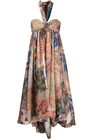 ZIMMERMANN Robe mi-longue Devi à motif cachemire