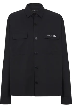 Balmain Chemise en coton à logo brodé