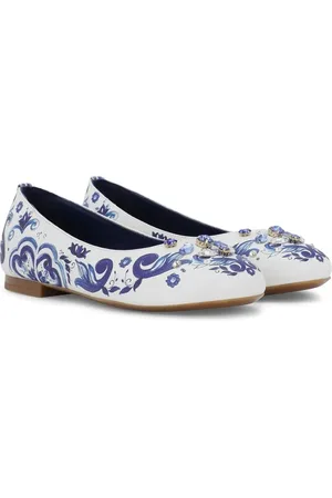 Dolce & Gabbana Ballerines en cuir à imprimé Majolica
