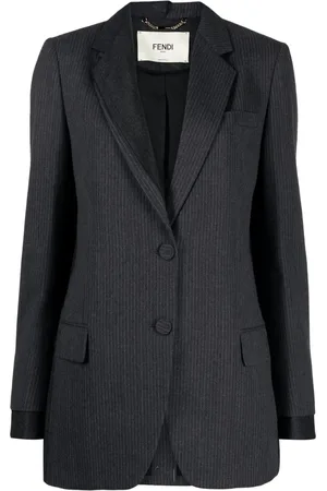 Fendi Blazer en laine à fines rayures