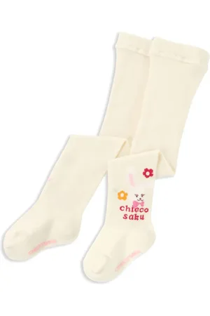 Miki House Chaussettes à logo intarsia