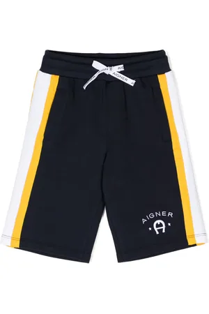 Aigner Short de sport rayé à logo brodé