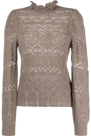 Ralph Lauren Pull en maille pointelle à manches longues